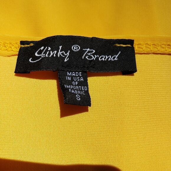 Slinky Brand Yellow Sleeveless Blouse Women’s Small Flowy Stretch Scoop Neck, Sm - Picture 10 of 14